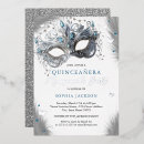 Search for silver masquerade invitations Blue