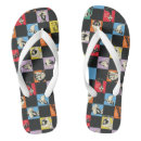 Search for black and white checkered flipflops Retro