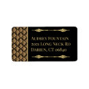Search for great gatsby return address labels Black and gold