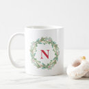 Search for christmas initial mugs Red and green