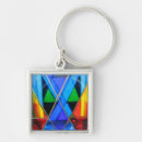 Search for blue glass key rings Geometric