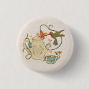 Search for tea party round badges Vintage