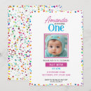 Search for confetti 1st birthday invitations Colourful