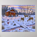 Search for christmas snow scene posters Log cabin