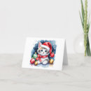 Search for white cat christmas cards Santa