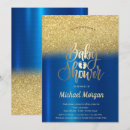 Search for metallic baby shower invitations Blue