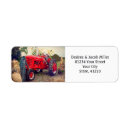Search for red tractor return address labels Rustic