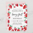 Search for strawberry 1st birthday invitations Farmers market