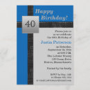 Search for blue black 40th birthday invitations Grey