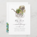 Search for vintage pram baby shower invitations Floral