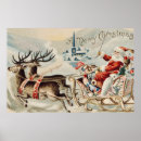 Search for santa reindeer posters Vintage