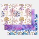 Search for seashells wrapping paper Purple
