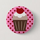 Search for cupcake with cherry badges Pink