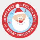 Search for do not open until stickers Santa