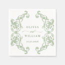 Search for sage wedding napkins Toile de jouy