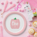 Search for pink pumpkin plates Fall birthday