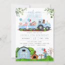 Search for blue tractor birthday invitations Farm birthday party