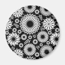 Search for black floral pattern magnets Black and white