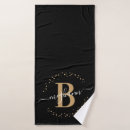 Search for black bath towels Black gold white