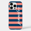 Search for navy and coral iphone cases Stripes