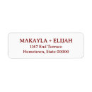Search for red and white return address labels Minimalist