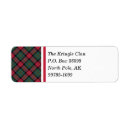 Search for green plaid return address labels Retro