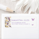 Search for purple butterfly return address labels Bridal shower