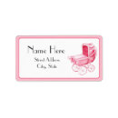 Search for baby carriage return address labels Pink