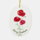 Search for poppy flower christmas tree decorations Watercolor