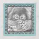 Search for cute monkey square invitations Party