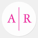 Search for bright pink monogram stickers Elegant