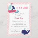 Search for whale baby girl shower invitations Sailboat