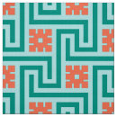 Search for teal and coral fabric Aqua