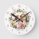 Search for christmas wreath clocks Red and green