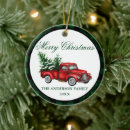 Search for green truck christmas tree decorations Red and green