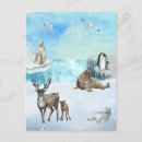 Search for watercolor bear postcards Winter