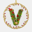 Search for letter v christmas tree decorations Initial