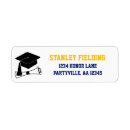 Search for blue and gold graduation return address labels College