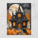 Search for full moon halloween cards Orange and black
