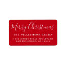 Search for christmas return address labels Red and white