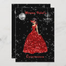 Search for red masquerade quinceanera invitations Silver