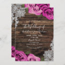 Search for hot pink flower wedding invitations Botanical