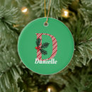 Search for letter d christmas tree decorations Red