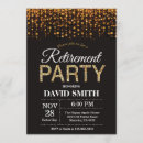Search for black and gold retirement invitations Retiring
