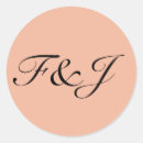 Search for peach monogram wedding stickers Pastel