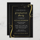 Search for golden graduation invitations Black