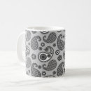 Search for paisley pattern design mugs Black and white