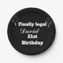 Search for 21st birthday plates Black and white