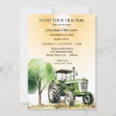 Search for rustic farm invitations Green tractor