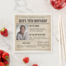 Search for 70th birthday napkins 40th 50th 60th 70th